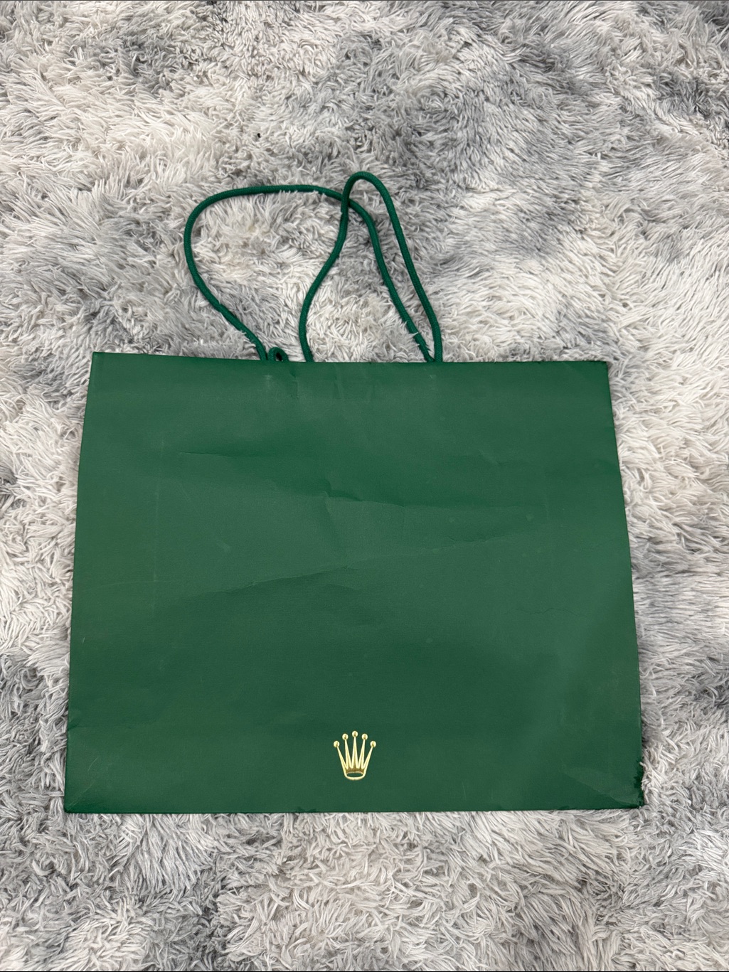 Rolex Luxury Paper Shopping Bag With Gold Crown Accent